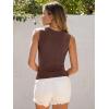 imageANRABESS Womens High Neck Tank Tops Stretchy Sleeveless Racerback Sexy Slim Fit Basic Tee Shirts Y2K Trendy Summer OutfitsDark Brown