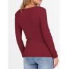 imageANRABESS Womens Long Sleeve Fleece Thermal Tops Square Neck Fitted Basic Thick Layering Shirt 2025 Fall Winter OutfitsDark Red