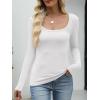 imageANRABESS Womens Long Sleeve Fleece Thermal Tops Square Neck Fitted Basic Thick Layering Shirt 2025 Fall Winter OutfitsWhite