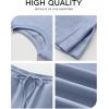 imageANRABESS Womens Lounge Sets 2 Piece Outfits Summer Casual Short Sleeve Sweatsuits Matching Tracksuits Wide Leg Pant SetGray Blue