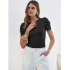 imageANRABESS Womens Puff Sleeve Crewneck Dressy Casual Tops Summer Fitted Ribbed Knit Trendy Going Out T Shirts 2026 SpringBlack