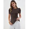 imageANRABESS Womens Puff Sleeve Crewneck Dressy Casual Tops Summer Fitted Ribbed Knit Trendy Going Out T Shirts 2026 SpringCoffee