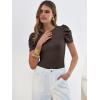 imageANRABESS Womens Puff Sleeve Crewneck Dressy Casual Tops Summer Fitted Ribbed Knit Trendy Going Out T Shirts 2026 SpringCoffee
