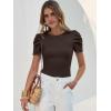 imageANRABESS Womens Puff Sleeve Crewneck Dressy Casual Tops Summer Fitted Ribbed Knit Trendy Going Out T Shirts 2026 SpringCoffee