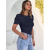 imageANRABESS Womens Puff Sleeve Crewneck Dressy Casual Tops Summer Fitted Ribbed Knit Trendy Going Out T Shirts 2026 SpringNavy Blue