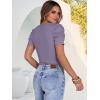 imageANRABESS Womens Puff Sleeve Crewneck Dressy Casual Tops Summer Fitted Ribbed Knit Trendy Going Out T Shirts 2026 SpringPurple