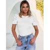 imageANRABESS Womens Puff Sleeve Crewneck Dressy Casual Tops Summer Fitted Ribbed Knit Trendy Going Out T Shirts 2026 SpringWhite