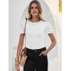 imageANRABESS Womens Puff Sleeve Crewneck Dressy Casual Tops Summer Fitted Ribbed Knit Trendy Going Out T Shirts 2026 SpringWhite