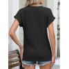 imageANRABESS Womens Short Sleeve Henley Shirts V Neck Summer Sweaters 2026 Spring Business Tunic Tops Dressy Casual Work BlousesBlack