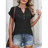 imageANRABESS Womens Short Sleeve Henley Shirts V Neck Summer Sweaters 2026 Spring Business Tunic Tops Dressy Casual Work BlousesBlack