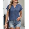 imageANRABESS Womens Short Sleeve Henley Shirts V Neck Summer Sweaters 2026 Spring Business Tunic Tops Dressy Casual Work BlousesDark Blue