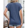imageANRABESS Womens Short Sleeve Henley Shirts V Neck Summer Sweaters 2026 Spring Business Tunic Tops Dressy Casual Work BlousesDark Blue