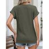 imageANRABESS Womens Short Sleeve Henley Shirts V Neck Summer Sweaters 2026 Spring Business Tunic Tops Dressy Casual Work BlousesDeep Green
