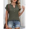 imageANRABESS Womens Short Sleeve Henley Shirts V Neck Summer Sweaters 2026 Spring Business Tunic Tops Dressy Casual Work BlousesDeep Green