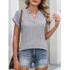 imageANRABESS Womens Short Sleeve Henley Shirts V Neck Summer Sweaters 2026 Spring Business Tunic Tops Dressy Casual Work BlousesGrey
