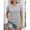 imageANRABESS Womens Short Sleeve Henley Shirts V Neck Summer Sweaters 2026 Spring Business Tunic Tops Dressy Casual Work BlousesGrey