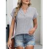 imageANRABESS Womens Short Sleeve Henley Shirts V Neck Summer Sweaters 2026 Spring Business Tunic Tops Dressy Casual Work BlousesGrey