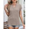 imageANRABESS Womens Short Sleeve Henley Shirts V Neck Summer Sweaters 2026 Spring Business Tunic Tops Dressy Casual Work BlousesLight Ash Brown