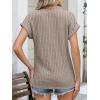 imageANRABESS Womens Short Sleeve Henley Shirts V Neck Summer Sweaters 2026 Spring Business Tunic Tops Dressy Casual Work BlousesLight Ash Brown
