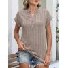 imageANRABESS Womens Short Sleeve Henley Shirts V Neck Summer Sweaters 2026 Spring Business Tunic Tops Dressy Casual Work BlousesLight Ash Brown