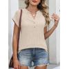 imageANRABESS Womens Short Sleeve Henley Shirts V Neck Summer Sweaters 2026 Spring Business Tunic Tops Dressy Casual Work BlousesLight Khaki