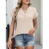 imageANRABESS Womens Short Sleeve Henley Shirts V Neck Summer Sweaters 2026 Spring Business Tunic Tops Dressy Casual Work BlousesLight Khaki
