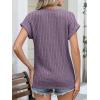 imageANRABESS Womens Short Sleeve Henley Shirts V Neck Summer Sweaters 2026 Spring Business Tunic Tops Dressy Casual Work BlousesPurple