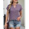 imageANRABESS Womens Short Sleeve Henley Shirts V Neck Summer Sweaters 2026 Spring Business Tunic Tops Dressy Casual Work BlousesPurple