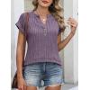 imageANRABESS Womens Short Sleeve Henley Shirts V Neck Summer Sweaters 2026 Spring Business Tunic Tops Dressy Casual Work BlousesPurple