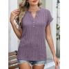 imageANRABESS Womens Short Sleeve Henley Shirts V Neck Summer Sweaters 2026 Spring Business Tunic Tops Dressy Casual Work BlousesPurple