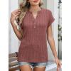 imageANRABESS Womens Short Sleeve Henley Shirts V Neck Summer Sweaters 2026 Spring Business Tunic Tops Dressy Casual Work BlousesRust Orange