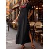 imageANRABESS Womens Summer Casual Maxi Dress Short Sleeve Crewneck Loose Split WrinkleFree Beach Travel Vacation Long SundressBlack