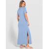 imageANRABESS Womens Summer Casual Maxi Dress Short Sleeve Crewneck Loose Split WrinkleFree Beach Travel Vacation Long SundressLight Blue