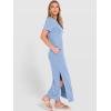 imageANRABESS Womens Summer Casual Maxi Dress Short Sleeve Crewneck Loose Split WrinkleFree Beach Travel Vacation Long SundressLight Blue