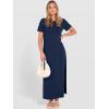 imageANRABESS Womens Summer Casual Maxi Dress Short Sleeve Crewneck Loose Split WrinkleFree Beach Travel Vacation Long SundressNavy Blue