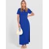 imageANRABESS Womens Summer Casual Maxi Dress Short Sleeve Crewneck Loose Split WrinkleFree Beach Travel Vacation Long SundressRoyal Blue