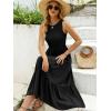 imageANRABESS Womens Summer Casual Maxi Dress Sleeveless Crewneck Smocked 2026 Flowy Plaid Tiered Boho A Line Beach Long SundressBlack