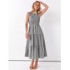 imageANRABESS Womens Summer Casual Maxi Dress Sleeveless Crewneck Smocked 2026 Flowy Plaid Tiered Boho A Line Beach Long SundressBlack Plaid