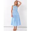 imageANRABESS Womens Summer Casual Maxi Dress Sleeveless Crewneck Smocked 2026 Flowy Plaid Tiered Boho A Line Beach Long SundressBlue Plaid