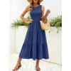 imageANRABESS Womens Summer Casual Maxi Dress Sleeveless Crewneck Smocked 2026 Flowy Plaid Tiered Boho A Line Beach Long SundressNavy Blue
