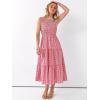 imageANRABESS Womens Summer Casual Maxi Dress Sleeveless Crewneck Smocked 2026 Flowy Plaid Tiered Boho A Line Beach Long SundressRed Plaid