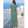 imageANRABESS Womens Summer Casual Maxi Dress V Neck Ruffle Sleeve Long Dresses Fashion Flowy Tiered Boho Beach Vacation SundressBlue Green Floral