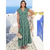 imageANRABESS Womens Summer Casual Maxi Dress V Neck Ruffle Sleeve Long Dresses Fashion Flowy Tiered Boho Beach Vacation SundressBlue Green Floral