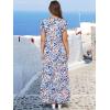 imageANRABESS Womens Summer Casual Maxi Dress V Neck Ruffle Sleeve Long Dresses Fashion Flowy Tiered Boho Beach Vacation SundressBlue Orange Floral