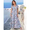 imageANRABESS Womens Summer Casual Maxi Dress V Neck Ruffle Sleeve Long Dresses Fashion Flowy Tiered Boho Beach Vacation SundressBlue Orange Floral