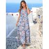 imageANRABESS Womens Summer Casual Maxi Dress V Neck Ruffle Sleeve Long Dresses Fashion Flowy Tiered Boho Beach Vacation SundressBlue Orange Floral