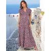 imageANRABESS Womens Summer Casual Maxi Dress V Neck Ruffle Sleeve Long Dresses Fashion Flowy Tiered Boho Beach Vacation SundressFloral Black Pink