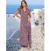 imageANRABESS Womens Summer Casual Maxi Dress V Neck Ruffle Sleeve Long Dresses Fashion Flowy Tiered Boho Beach Vacation SundressFloral Black Pink