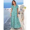 imageANRABESS Womens Summer Casual Maxi Dress V Neck Ruffle Sleeve Long Dresses Fashion Flowy Tiered Boho Beach Vacation SundressFloral Green