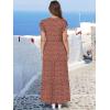 imageANRABESS Womens Summer Casual Maxi Dress V Neck Ruffle Sleeve Long Dresses Fashion Flowy Tiered Boho Beach Vacation SundressRust Red White Dot